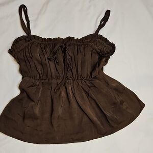 American Eagle AE Silky Cinch Babydoll Cami, Cropped XS NWT